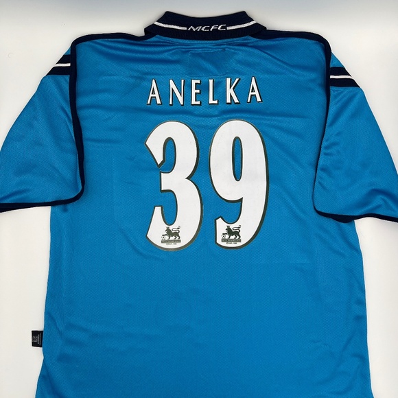 Anelka #39 Manchester City FC 2002/2003 ORIGINAL Le Coq Sportif Soccer Jersey XL